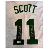 Charlie Scott Siged Boston Celtics Jersey Inscribed "HOF 2018" With Beckett COA Size XL