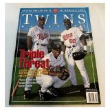 Torii Hunter, Jacque Jones, Matt Lawton Signed 2001 Minnesota Twins Baseball Magazine