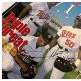 Torii Hunter, Jacque Jones, Matt Lawton Signed 2001 Minnesota Twins Baseball Magazine