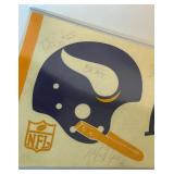 Minnesota Vikings Vintage Pennant Signed By Paul Krause, Mick Tingelhoff, Gary Larsen, Ed White, Bob Lurtsema, Karl Kassulke