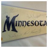 Minnesota Vikings Vintage Pennant Signed By Paul Krause, Mick Tingelhoff, Gary Larsen, Ed White, Bob Lurtsema, Karl Kassulke