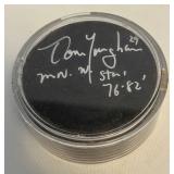 Tom Younghans Signed Minnesota North Stars Hockey Puck