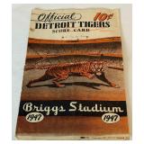 1947 Detroit Tigers vs. Boston Red Sox Scorecard - Ted Williams, Dom DiMaggio