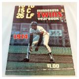1974 Minnesota Twins Vintage Yearbook With Rod Carew