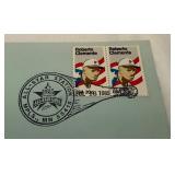 1985 MLB All Star Game Stamped Post Card With Roberto Clemente Stamps