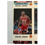 1990-91 Panini Basketball Sticker Set 15 Sheets - 3 Michael Jordan Cards