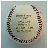 Barry Bonds Signed Baseball Limited Edition /1,000 Inscribed "5x MVP 126/1000" With Bonds COA Rawlings OMLB Selig Ball With Stats