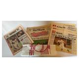 1991 World Series Minnesota Twins Newspapers and 1987 World Series Homer Hankie