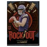 JJ McCarthy RC 2024 Absolute Rock Out Insert #RO-JMY Rookie Minnesota Vikings Football Card