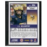 JJ McCarthy RC 2024 Score #304 Rookie Minnesota Vikings Football Card