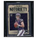 JJ McCarthy RC 2024 Mosaic Noteriety #21 Rookie Minnesota Vikings Football Card