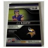 JJ McCarthy RC Relic 2024 Prizm Premier Jersey #PJ-JJM Rookie Minnesota Vikings Football Card