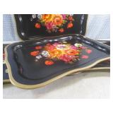 (FS) Set of 4 Vintage Metal Lap Tra...