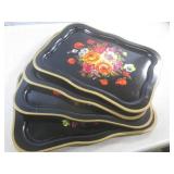 (FS) Set of 4 Vintage Metal Lap Tra...