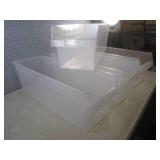 (EW3) 4 Plastic Bins 8" x 8 1/2" x ...