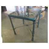 (EW3) Metal Frame End Table with Gl...