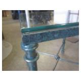 (EW3) Metal Frame End Table with Gl...