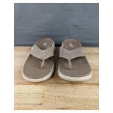 Brand New Skechers Rhinestone Flip Flops Taupe Women