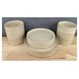 Brand New 12-Piece The Terra Cappuccino Ceramic Dinnerware Set