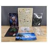 7 Brand New Metal Wall Art Tins with Various Designs