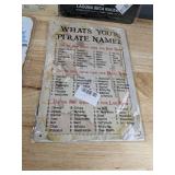 7 Brand New Metal Wall Art Tins with Various Designs