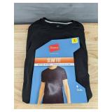 4 Brand New Hanes Slim Fit Tagless T-Shirts, Size Large, Black