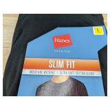 4 Brand New Hanes Slim Fit Tagless T-Shirts, Size Large, Black