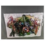 Brand New Marvel Superhero Wall Decal and Hulk Helium Balloons Set