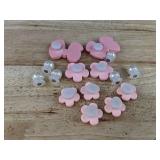 15 Brand New Pink Flower, Bow, and Pearl Croc Charms
