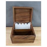 Brand New Wooden Recipe Box with Index Cards