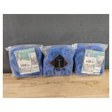 165 Brand New Blue Plain Silicone Wristbands - 3 Packs