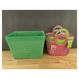 Brand New Assorted Plastic Tote Bags and Laundry Baskets