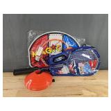 Brand New Sports Set: Basketball Hoop, 2-Player Badminton Kit, and 20 Training Cones