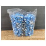 30 Brand New Blue Snowflake Fidget Keychains with Smile Face Design
