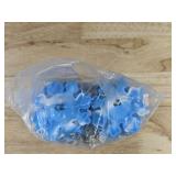30 Brand New Blue Snowflake Fidget Keychains with Smile Face Design