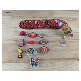 Brand New San Francisco 49ers NFL Croc Charms, Patches, and Retractable Badge Holder Set