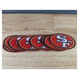 Brand New San Francisco 49ers NFL Croc Charms, Patches, and Retractable Badge Holder Set