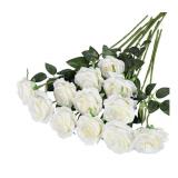 5 Brand New Packages of 12 White Artificial Rose Bouquets