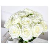 5 Brand New Packages of 12 White Artificial Rose Bouquets