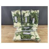 5 Brand New Packages of 12 White Artificial Rose Bouquets