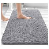 Brand New OLANLY Grey Bathroom Rug 30x20