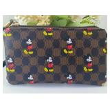 Brand New 8" Mickey Mouse Clutch Brown Purse Pouch Handheld Bag