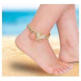 Brand New AAA Cubic Zirconia Butterfly Chain Bracelet/Anklet