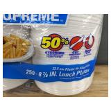 Brand New Bulk Pack of 250 Hefty Supreme 8 7/8" Foam Lunch/Dinner Plates