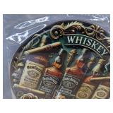 Brand New 8-Inch Round Whiskey Tin Sign