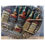 Brand New 8-Inch Round Whiskey Tin Sign