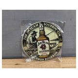 Brand New Jim Beam Bourbon 8-Inch Round Tin Sign