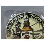 Brand New Jim Beam Bourbon 8-Inch Round Tin Sign