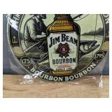 Brand New Jim Beam Bourbon 8-Inch Round Tin Sign
