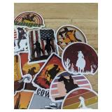 50 Brand New Cowboy Western Theme Aesthetic Stickers for Water Bottles, Laptops, Scrapbooking Etc *E